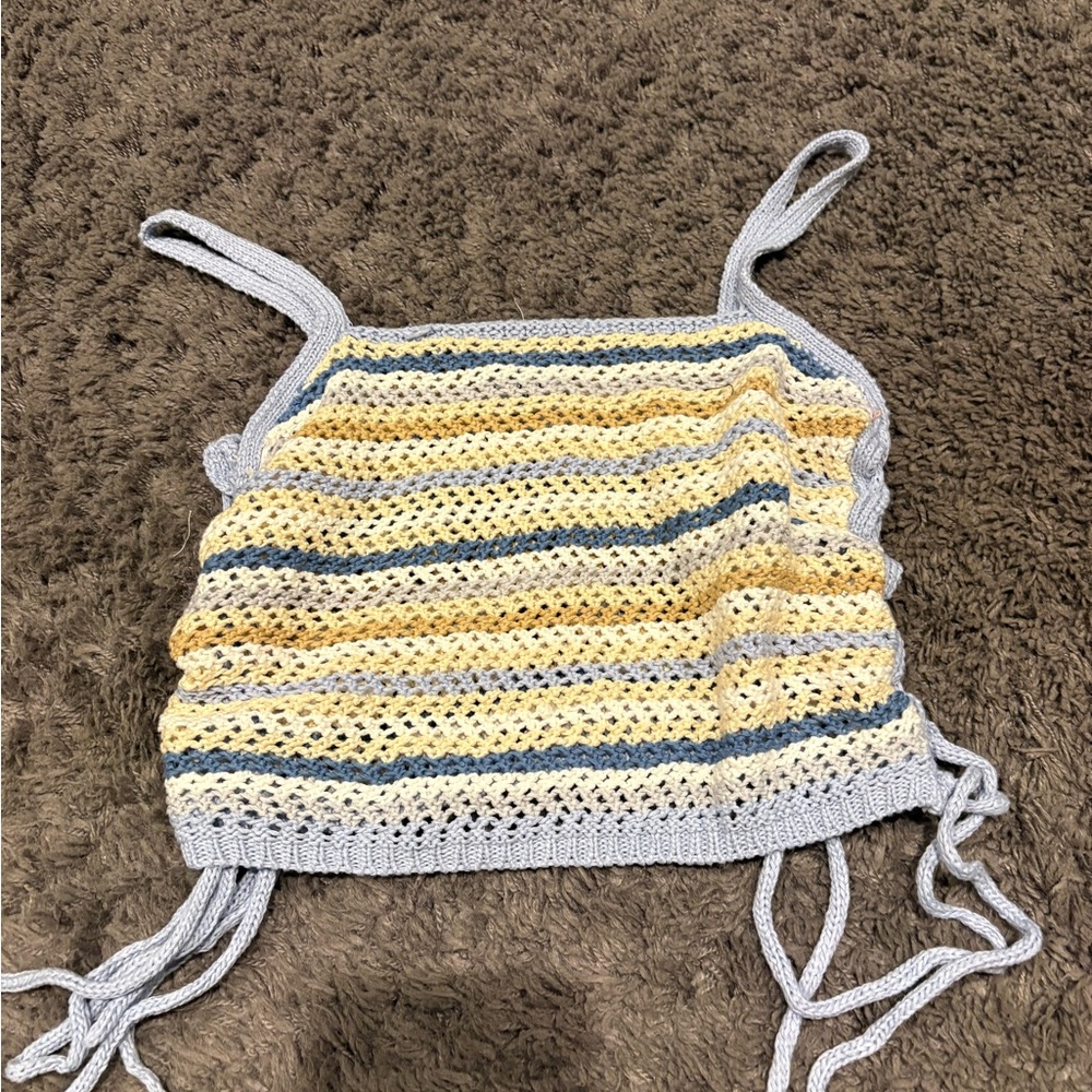 Striped Crochet Tank Top